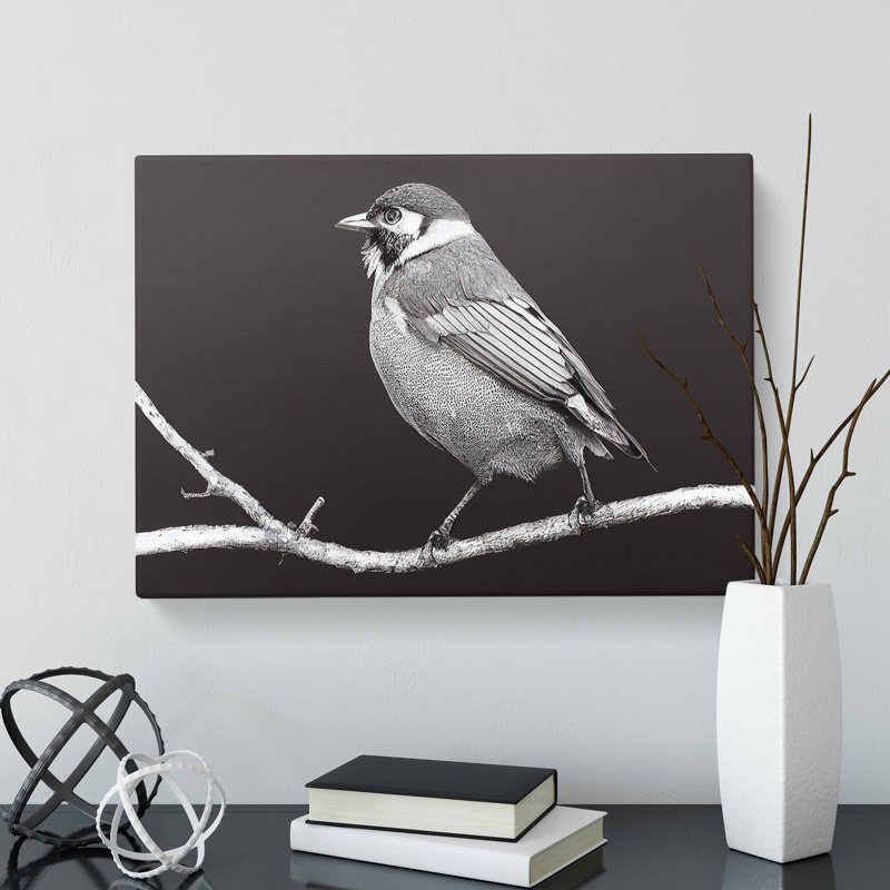 Attractive Bird - Wrapped Canvas Painting, 35cm H x 50cm W x 3cm D