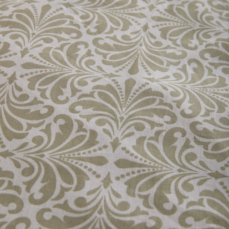 Floral Polycotton Duvet Cover Set with Matching Pillowcases Yarn Soft Bedding, Double, Natural