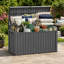 Boîte de rangement extérieure 200 gallons, boîtes de rangement extérieures en résine imperméable, contenant verrouillable pour outils de jardinage, coussins intérieurs, accessoires-134231874