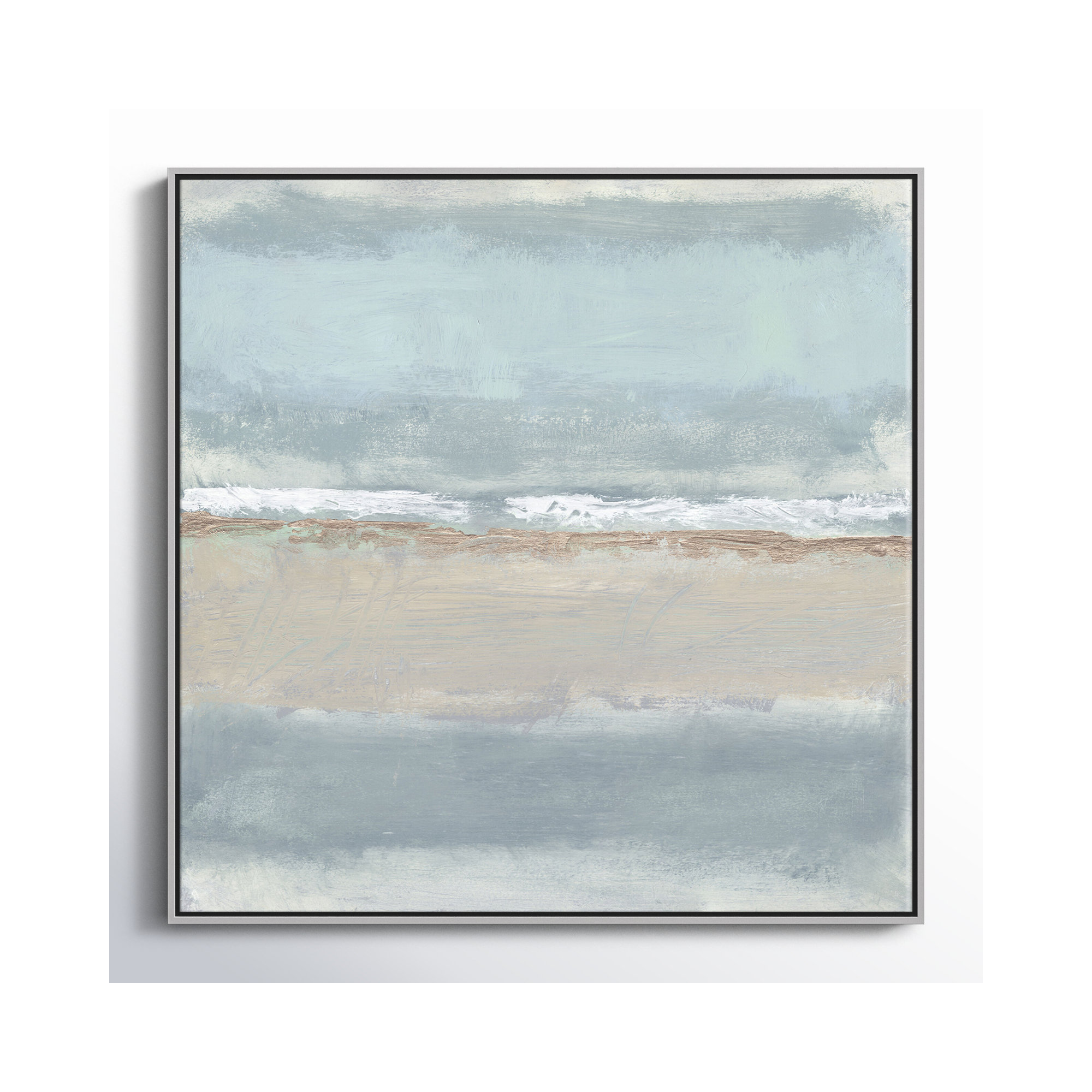Serenity 1 by Filippo Ioco, 36" H x 36" W x 2" D, Silver 