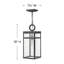 Porter 1 -Bulb 19" H Outdoor Hanging Lantern-1849720391