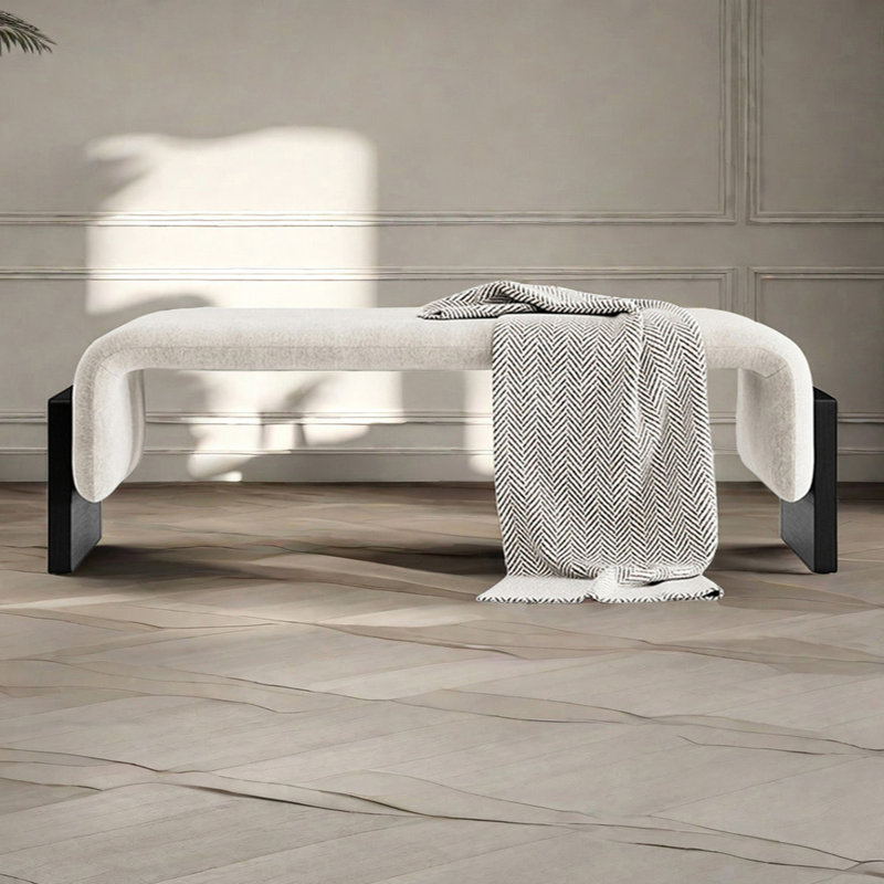 Tabouret de chambre nordique, Blanc cassé
