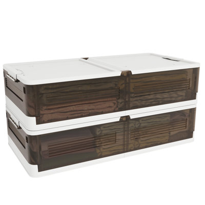 2 pack Under Bed Storage Containers Stackable Underbed Organizer Bins with Lids 39.4"x20.5"x7.7in