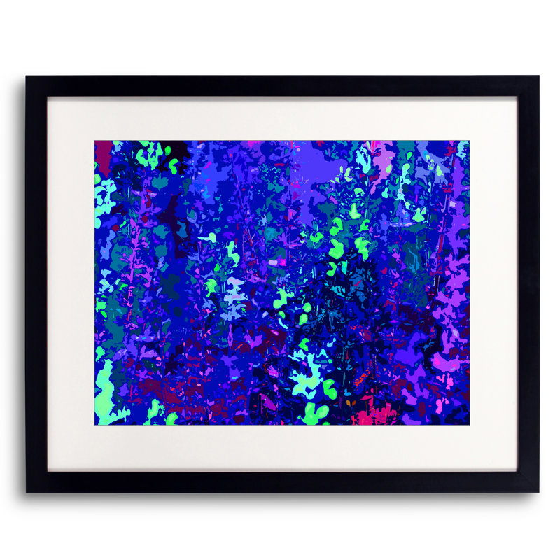 Fleurs par Drew Gaffney - Peinture, Papier avec cadre noir, H 30 po x l 24 po