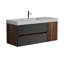 Meuble-lavabo de 48 po en noyer avec lavabo à surface solide Grace