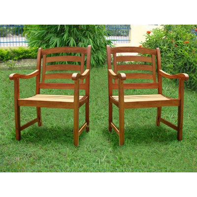 Izaguirre Outdoor Patio Dining Armchair with Cushion