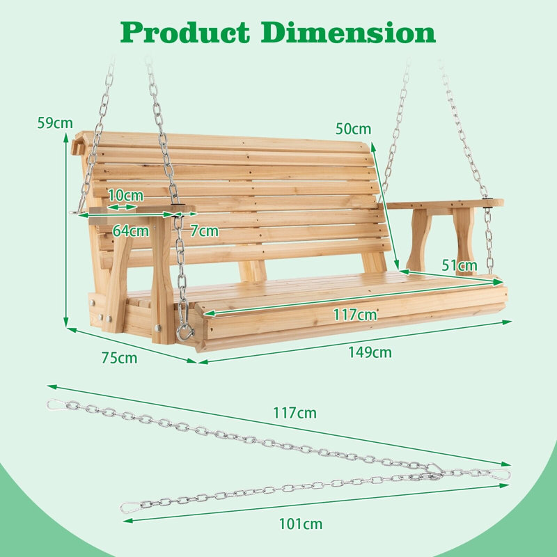 Taylorville 2 Person Porch Swing