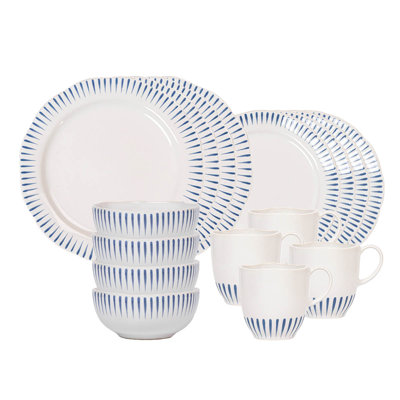 Sitio Stripe 16 - Piece Place Setting - Service for 4