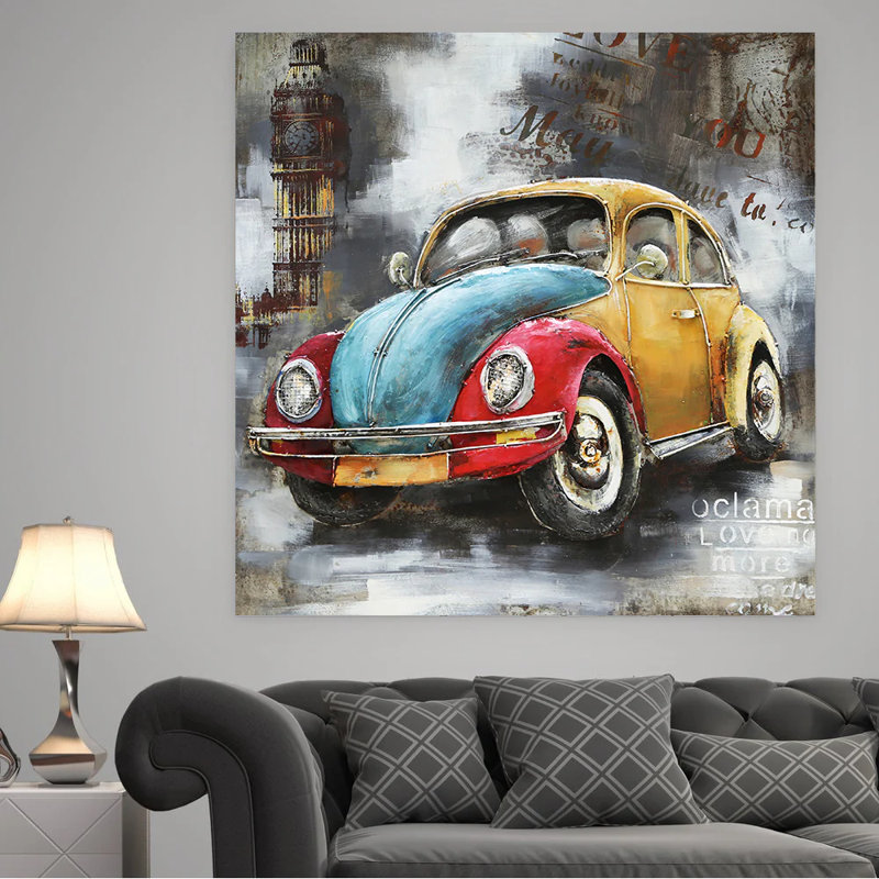 Décoration murale de bureau à poser sur toile en métal 3-D