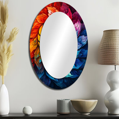 Fractal Colorfulfloral Spiral I - Miroir mural multicolore