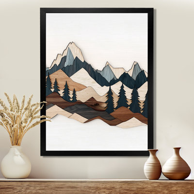 «Brown Black Dancing On the Mountain Horizons», art mural sur toile, paysage brun encadré