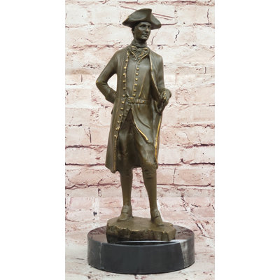 Sculpture Colonial Gentleman en bronze - Figurine historique américaine