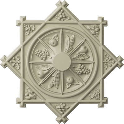 Endurathane Antilles Ceiling Medallion, 38 1/4"OD x 1 1/2"P (Fits Canopies up to 6"), Hand-Painted Clear Yellow Finish