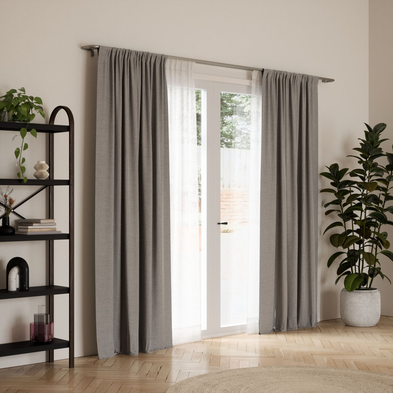 Tringle à rideaux double réglable 0,75 po, Nickel mat, H 2,25 po x l 152 po x P 5,13 po