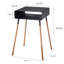 Yamazaki Home Tall Side Table With Storage Shelf, Rectangular Accent Bedside End Table, Steel + Wood-67082240