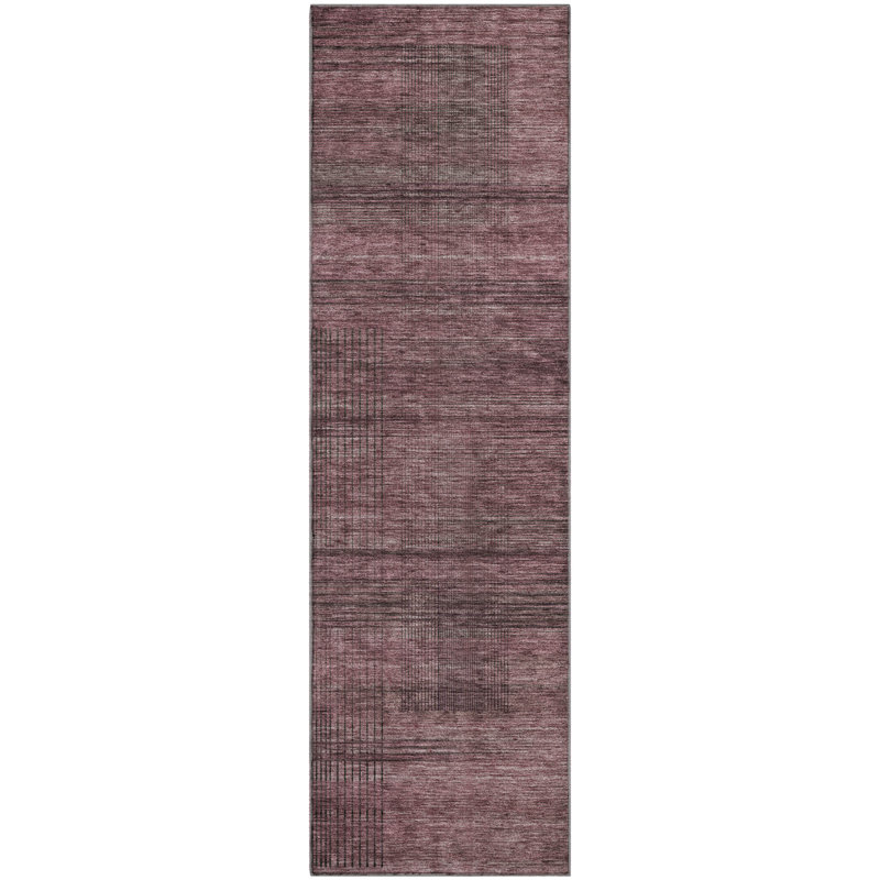 Premium Machine Washable Prisco Merlot Rug, Runner 2'3" x 7'6"
