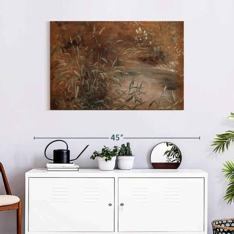 Rushes By A Pool, 24" H x 36" W