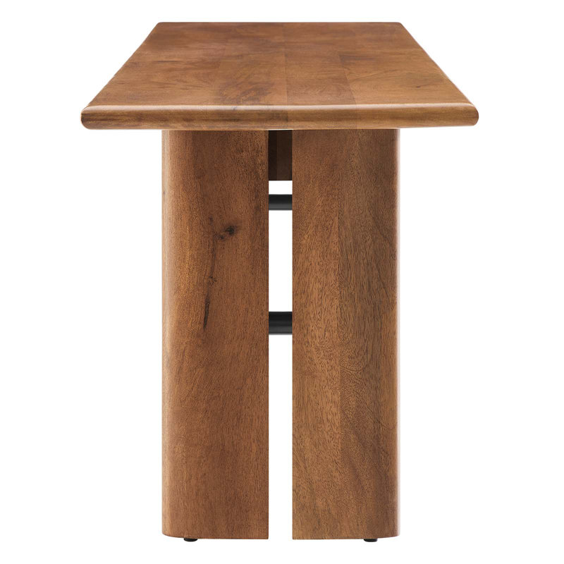 Modway Amistad Wood Bench, Walnut, 18.5" H x 72" W x 15" D