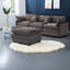 Canapés modulaires modernes en chenille gris, confortable à 3 places avec repose-pieds