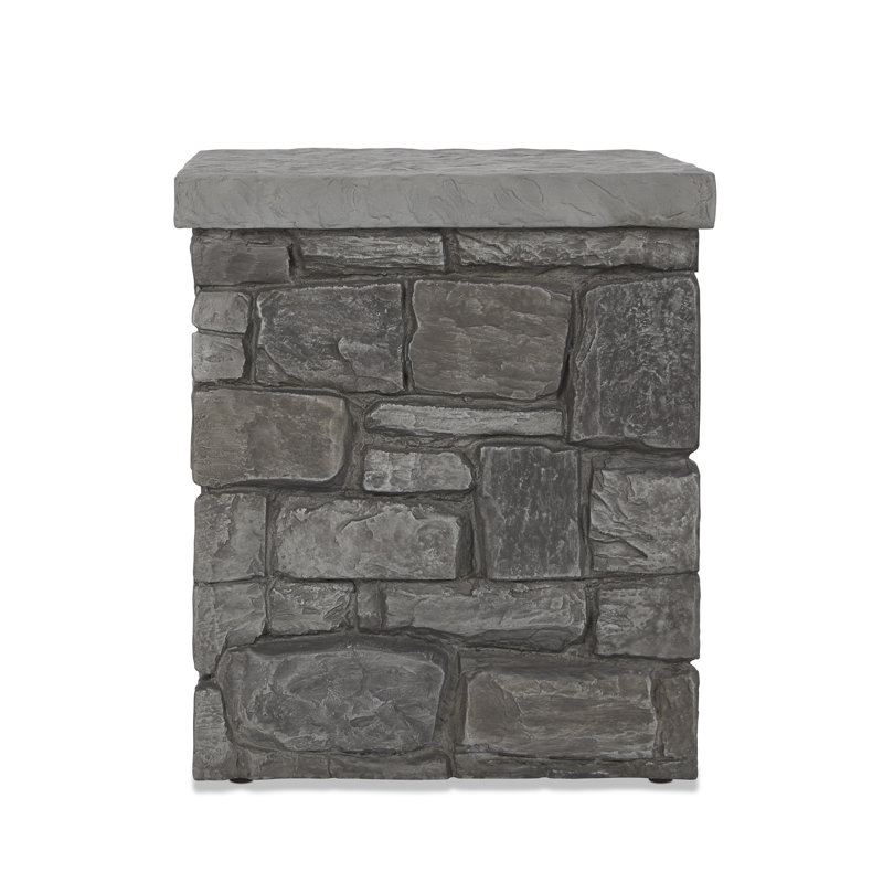 SEDONA 19"H Square Concrete Propane Tank Cover and Side Table by Real Flame, Grey, 19" H x 17" W x 17" D
