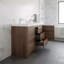 Prairie 48 po L x 20 po P 2 portes et 3 tiroirs Meuble-lavabo autoportant avec évier double et Comptoir en Polymarbre blanc