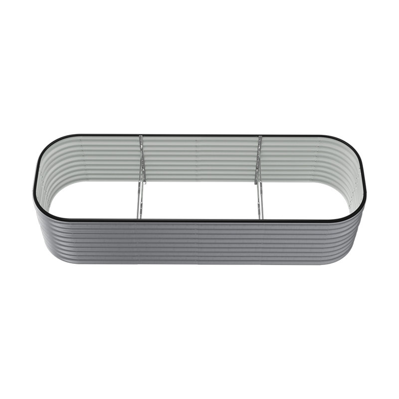 Metal Raised Garden Bed, Silver, 56cm H x 240cm W x 80cm D