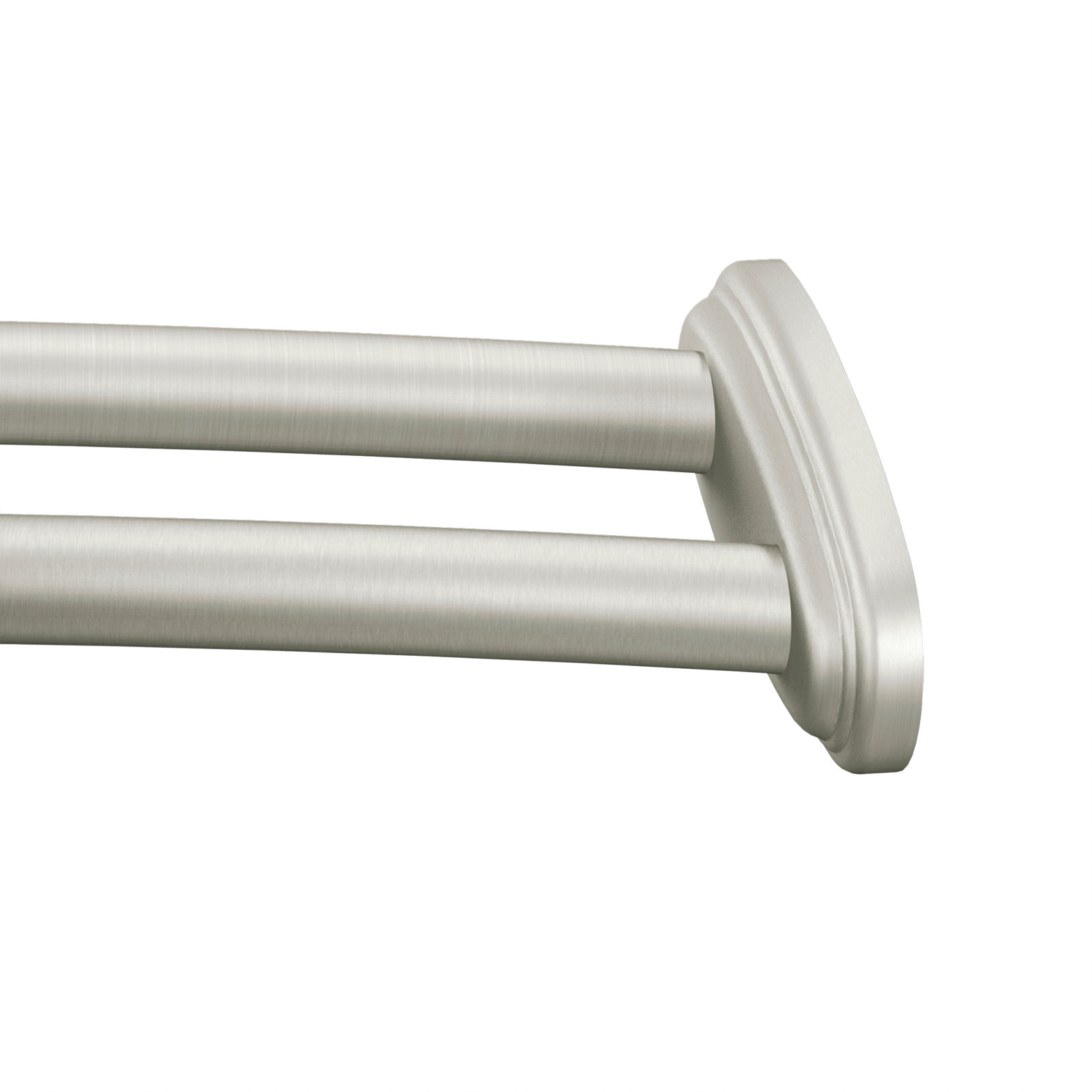 Adjustable Double Curved Shower Curtain Rod, Brushed Nickel