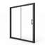 Porte de douche coulissante simple en acier inoxydable noir mat de 152 cm x 157 cm avec verre trempé transparent