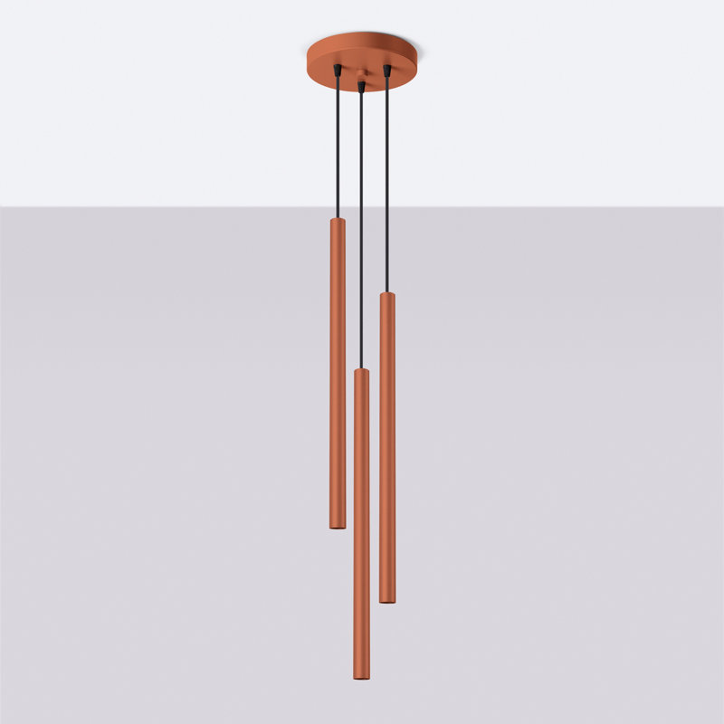 Berthile - Light Pendant, 52cm W x 9cm D, Red, 3 Lights