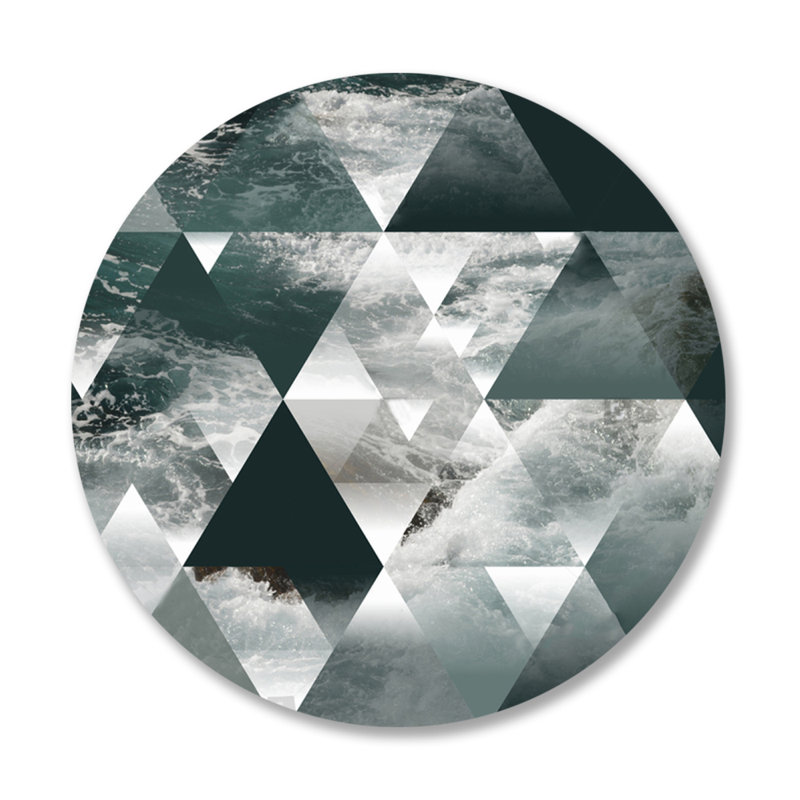 Kaleidoscope Ocean Waves - Unframed Graphic Art, 24" H x 24" W x 1.5" D, Aluminum