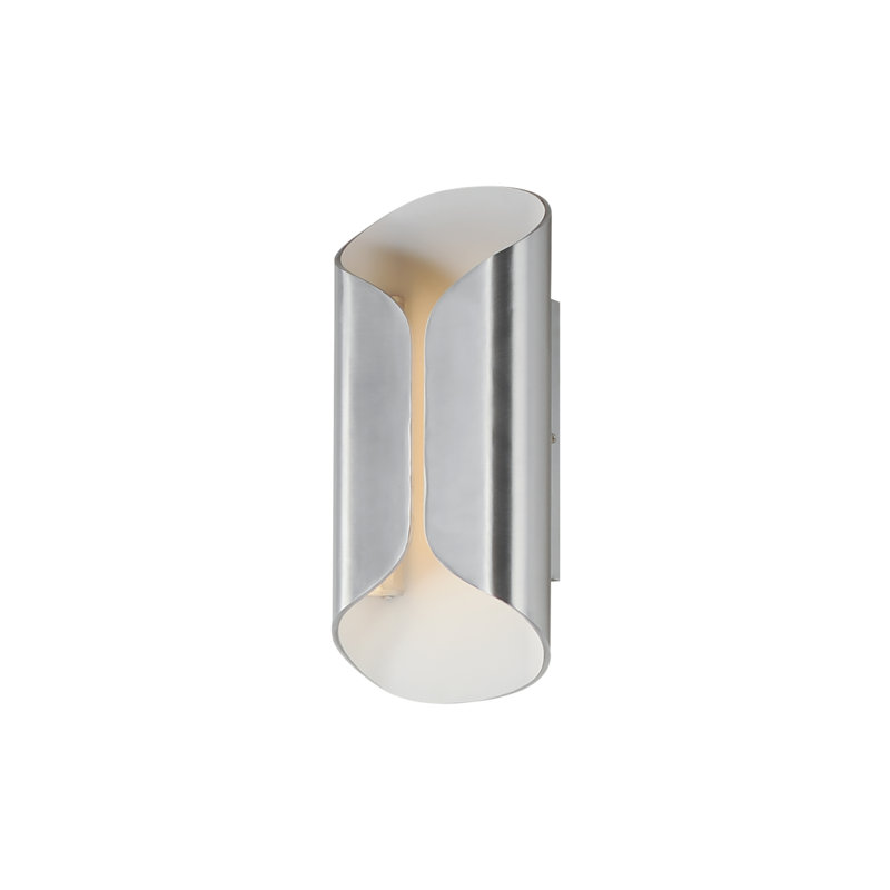Applique murale Alessandrino, Aluminium satiné / blanc, H 13,75 po x l 6,25 po x P 3,25 po