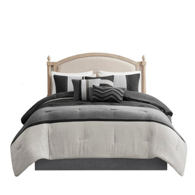 7 Piece Faux Suede Comforter Set