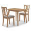 Ensemble de salle à manger 3 pièces à abattants avec 2 chaises rembourrées et pieds en bois massif-2057377841-2057377842