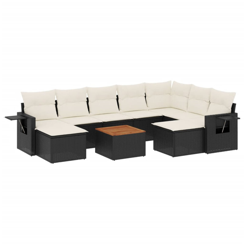 Ensemble de canapé de jardin Vidaxl , Noir