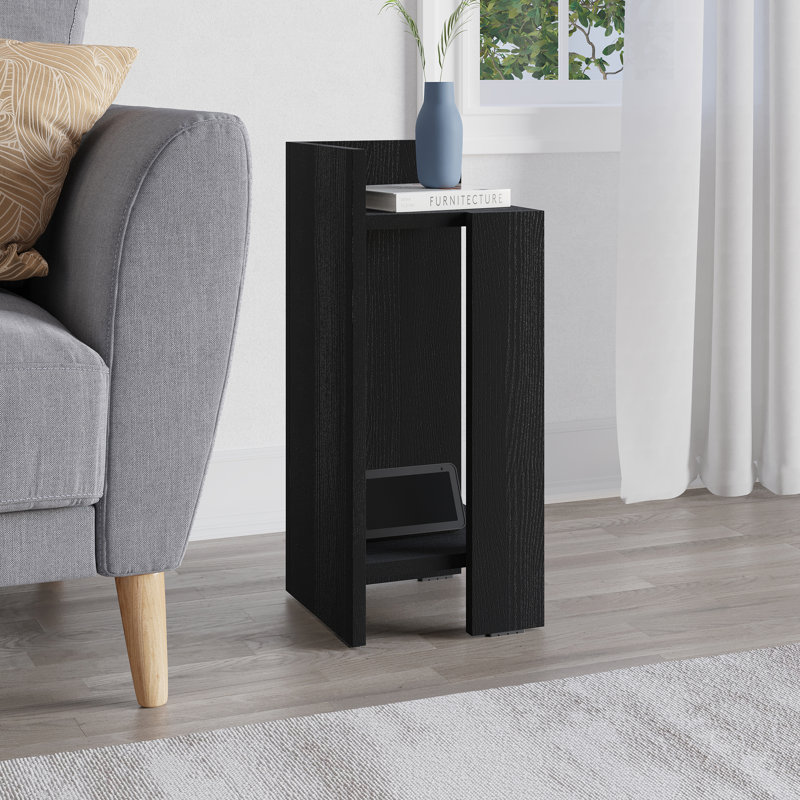 Lochlan Bedside Table, Black, Left Orientation