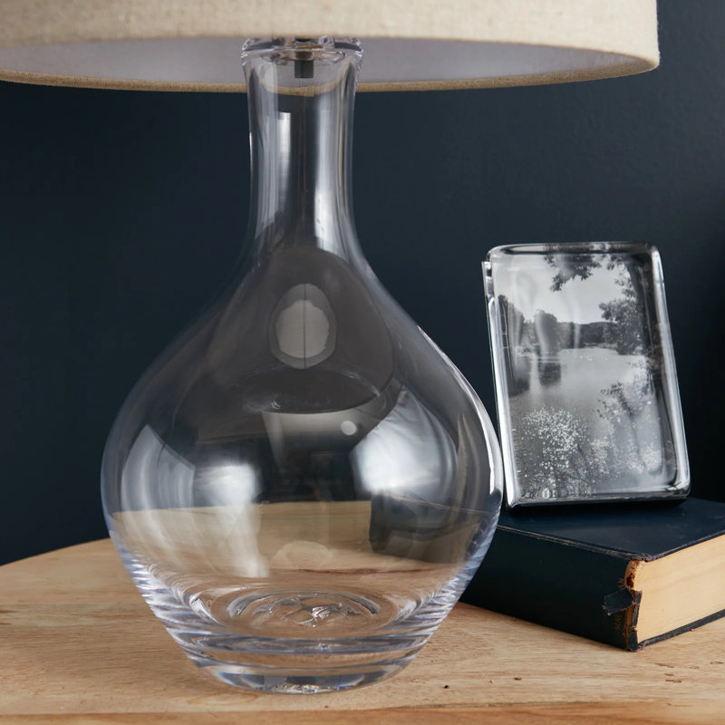 Warren Glass Lamp, 21.5" H x 7.75" W x 7.75" D