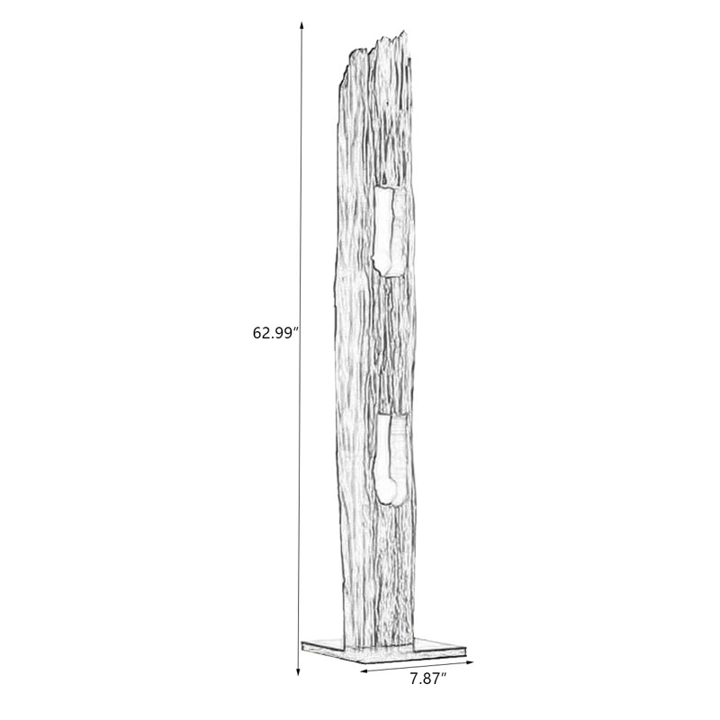 Zen-Style Living Room Wooden Standing Lamp