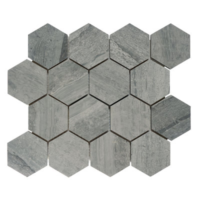 Bois flottant hexagonal bleu 3 po