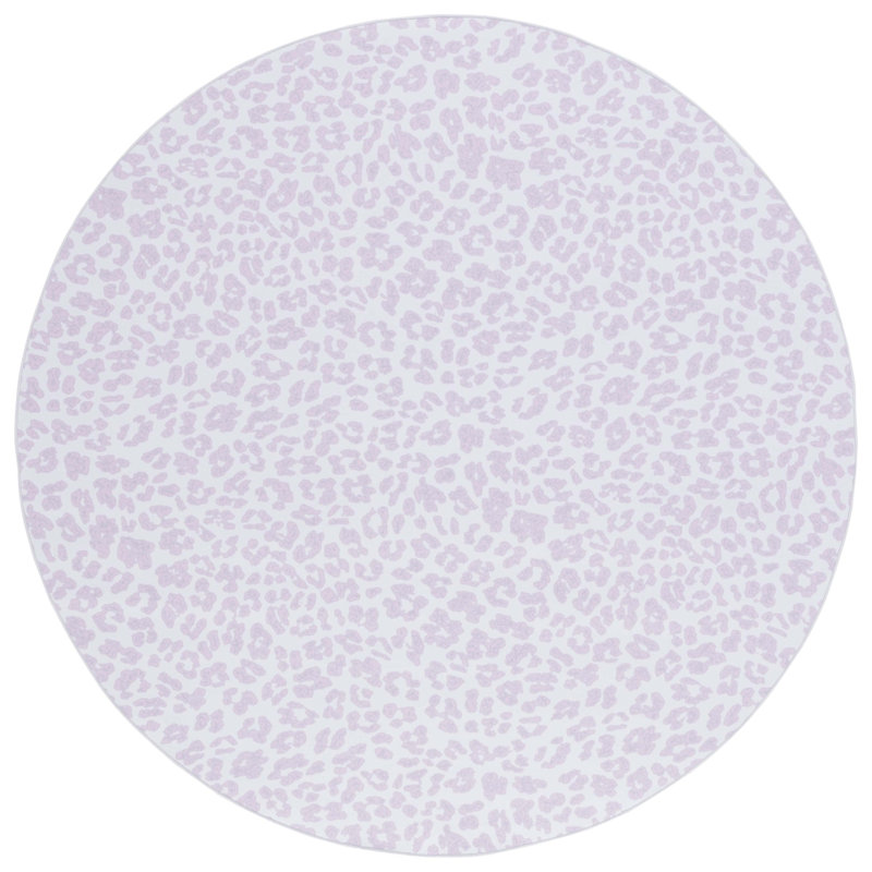 Faux Hide Audun Machine Washable Area Rug In Pink & White, Round 183 cm