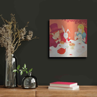 «Alice's Tea Party» par Sai Tamiya, art mural en métal