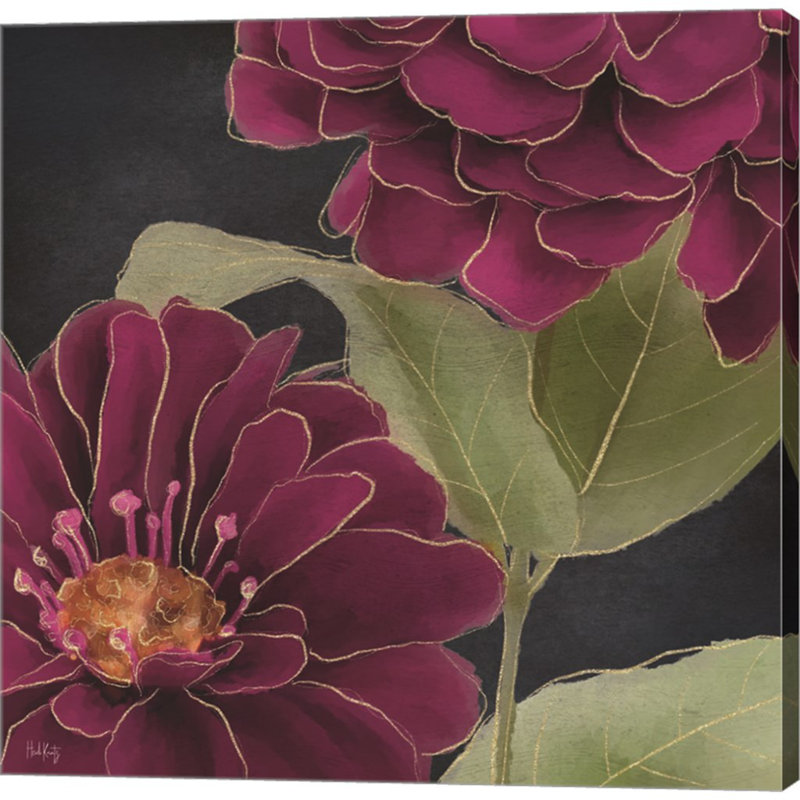 "Bourgogne floral 2" par Heidi Kuntz - peinture sur toile tendue