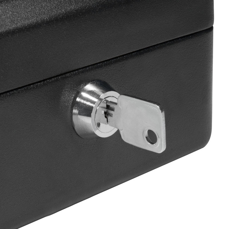 6" CASH BOX W KEY LOCK BLK