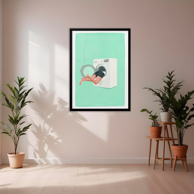 Pop Art & Retro "Laundry Quest" Framed Print Wall Art, 30" H x 20" W