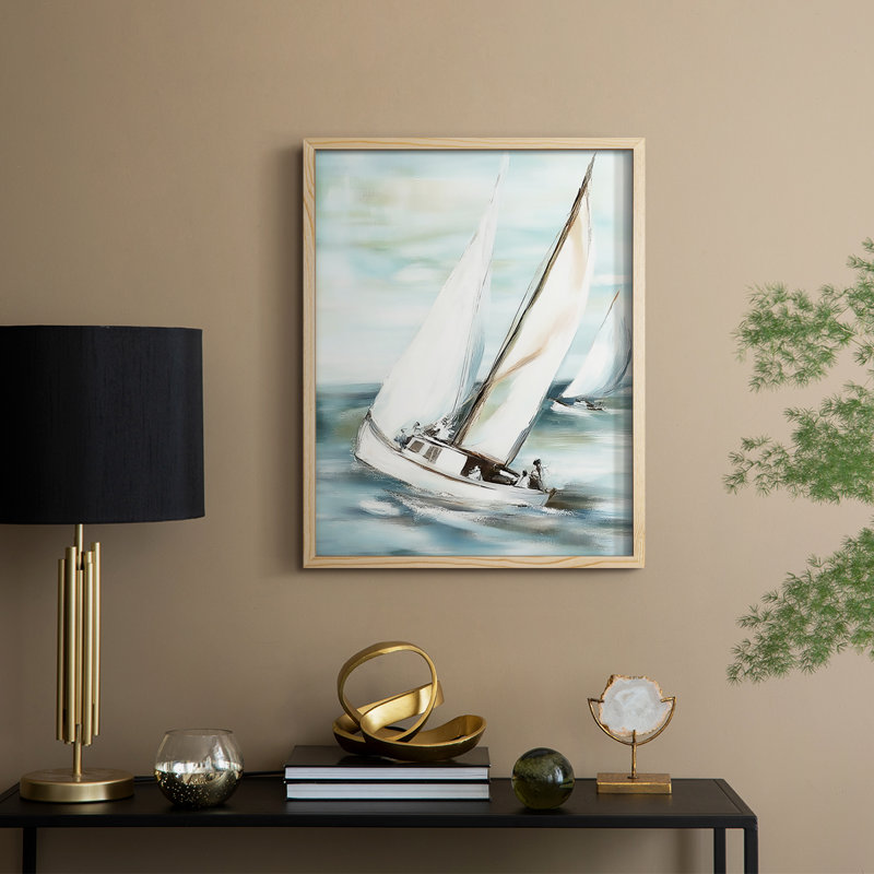 NAUTICAL Series L III, reproduction encadrée - bois massif, H 30 po x l 24 po, Naturel