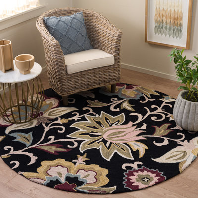 Tapis d'intérieur en laine et coton touffeté à la main Blossom