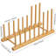 Bamboo Dish Drying Rack And Storage Organizer - Adjustable Multi-Slot Holder For Plates, Bowls, Cutting Boards, Lids, And Cups