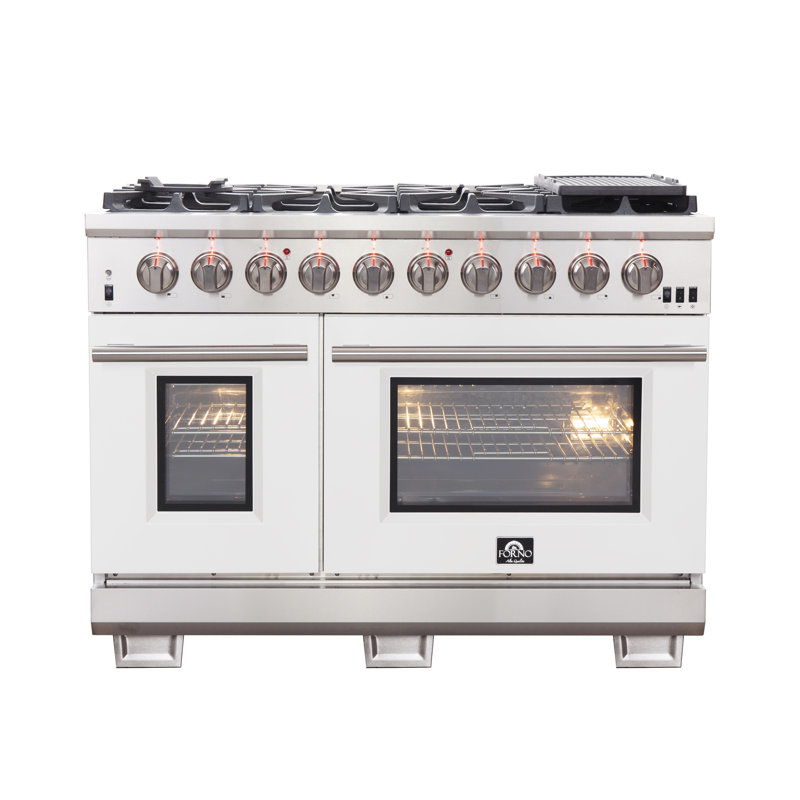 Capriasca 48" 6.58 cu. ft. Freestanding Gas Convection Oven, White
