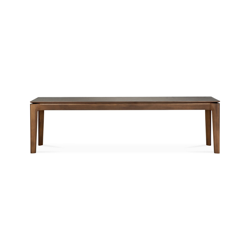 Bok Solid Wood Dining Bench, Varnished Teak, 18.1" H x 65.3" W x 13.8" D