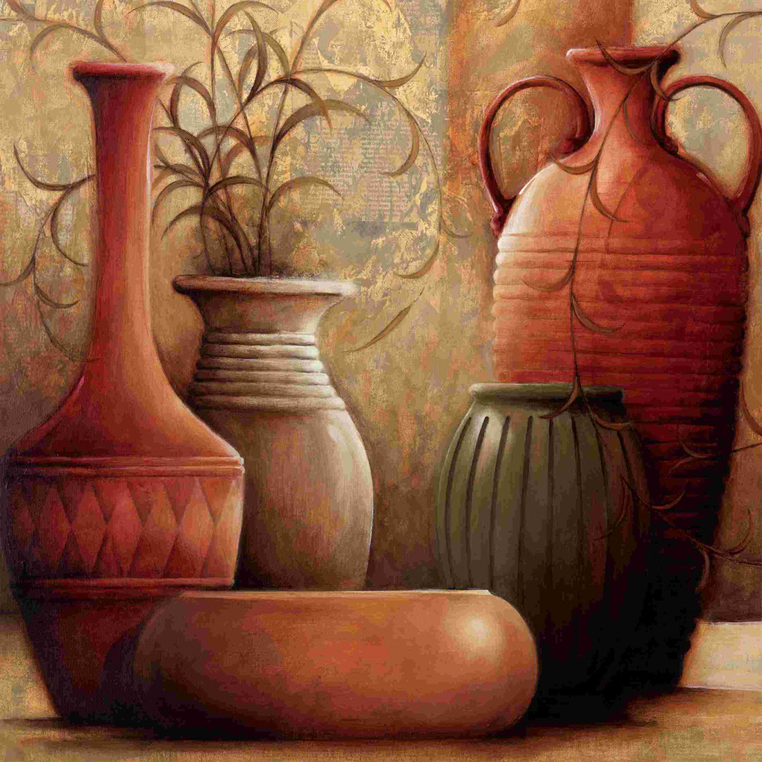 Spice Tone Vessels - Wrapped Canvas Painting Bungalow Rose 