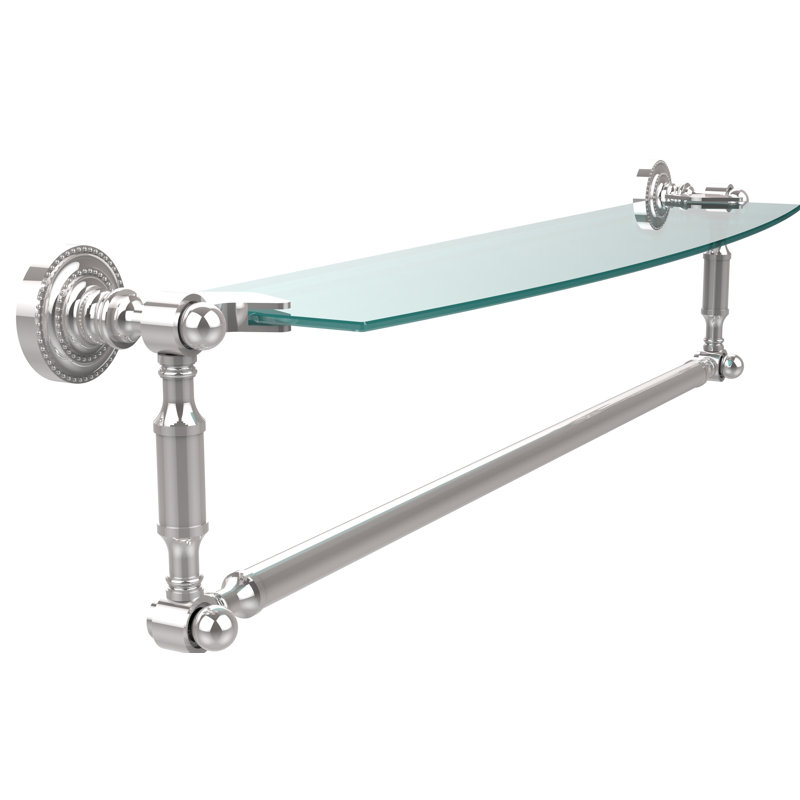 Marchmont Bracket Shelf with Towel Bar, 5" H x 28" W x 6.1" D, Polished Chrome